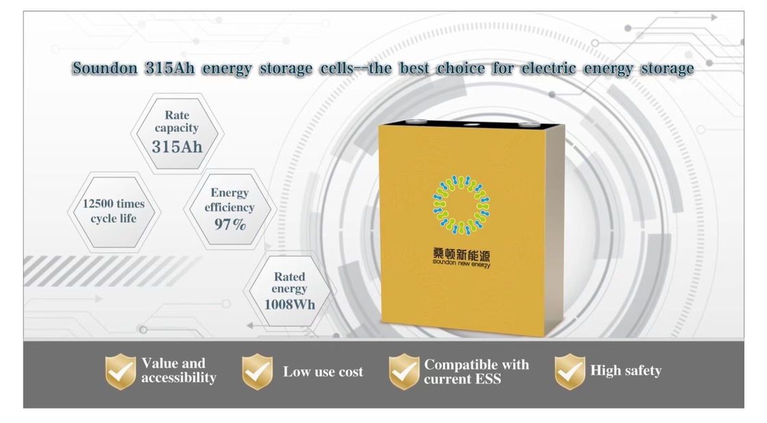 315Ah Lifepo4 Bateria de lítio 12500 vezes vida do ciclo Para sistema comercial de armazenamento de energia