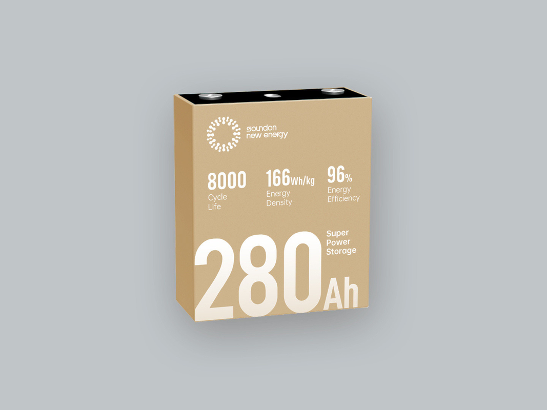 280ah Célula de bateria LiFePO4 para armazenamento de energia industrial e comercial de alta capacidade